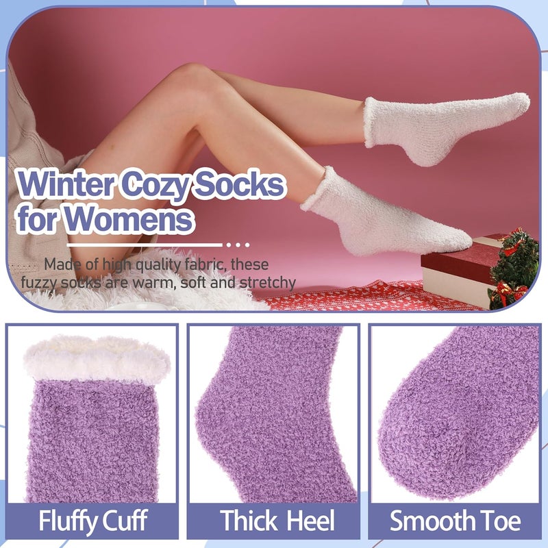 ANTSANG Womens Fuzzy Socks Fluffy Slipper Cozy Cabin Winter Soft Fleece Warm Comfy Thick Christmas Gift Socks - Image 4